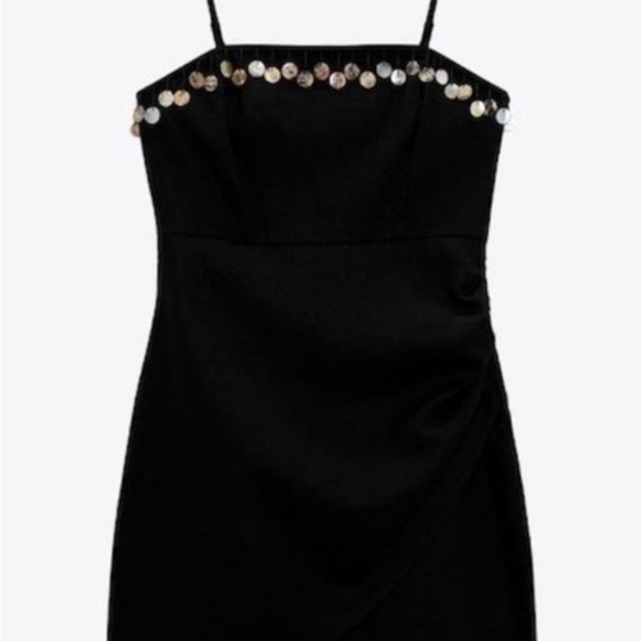 Zara Dresses & Skirts - Zara Black Embellished Sheath Mini Dress